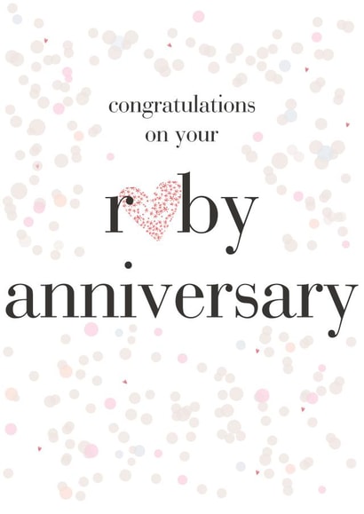 Classic Ruby Anniversary Card - 40 Years - Congratulations On Your Ruby Anniversary created by Claire Giles