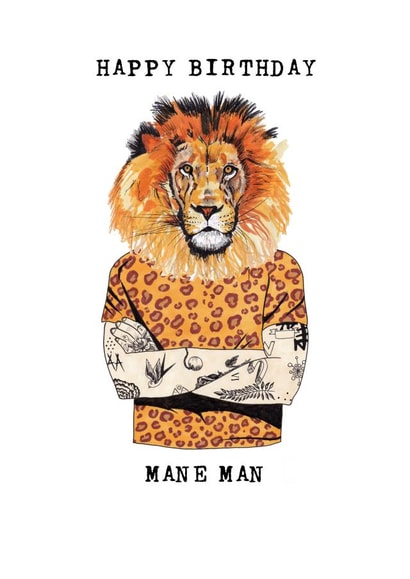 lion mane Birthday Card 12501 created by Panda and the Prince