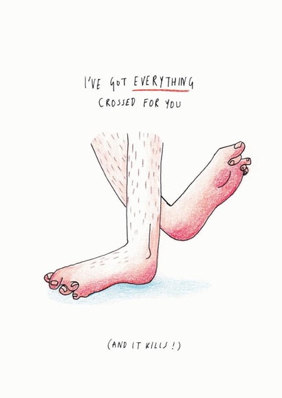 everything crossed Good Luck Card 5127 created by Jenni Clowes