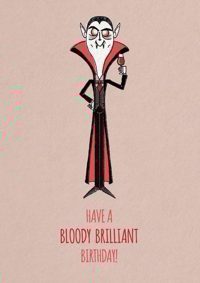Vampire Dracula Birthday Card 13614 created by Dean Russell