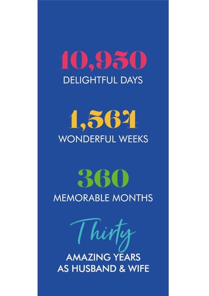 anniversary 30th Anniversary Card 7695 created by Poppy Lane