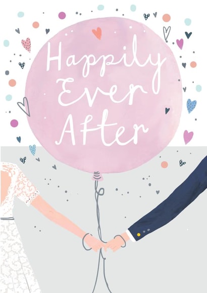 Pretty Wedding Card - Happily Ever After - Holding Hands - Husband And Wife created by Louise Tiler