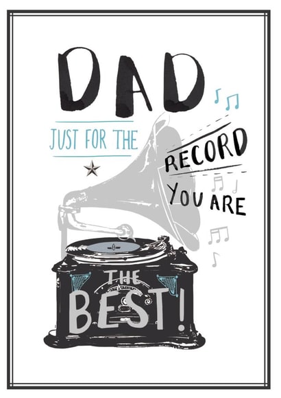 Classic Father's Day Card - Record Player - Music Pun - Vinyl created by Louise Tiler