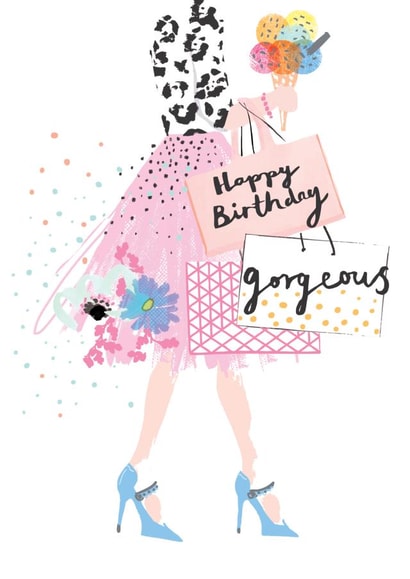 Classic Birthday Card - Happy Birthday Gorgeous - Shopping created by Louise Tiler