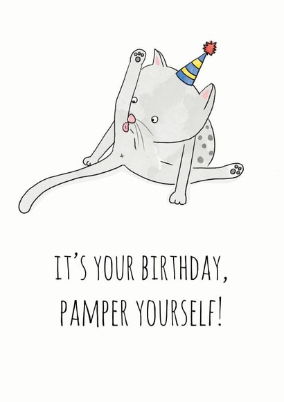 cat pamper Birthday Card 13928 created by SmellyCardStudio