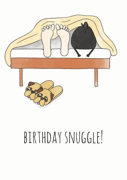pug snuggle Birthday Card 13929 created by SmellyCardStudio