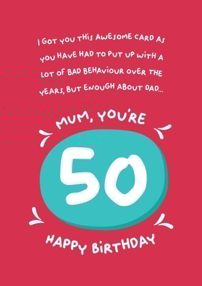 Mum 50 card created by PaperJam Print Co.