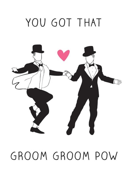 Groom Groom Pow - wedding card created by The Card Compony
