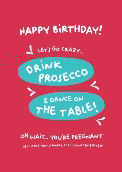 Pregnant on Birthday Card 1000 created by PaperJam Print Co.