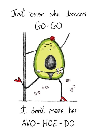 avocado pun Birthday Card 4365 created by Debmon Design