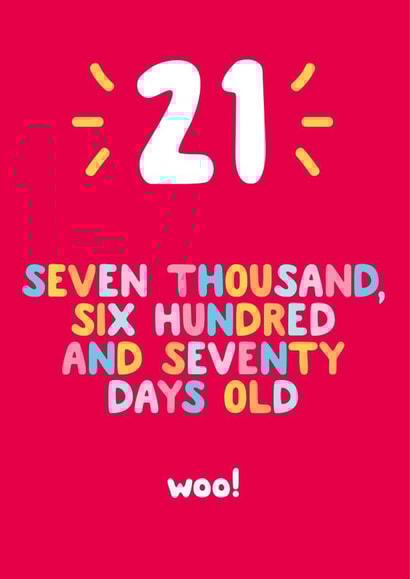 21 woo Birthday Card 3447 created by Ivorymint cards