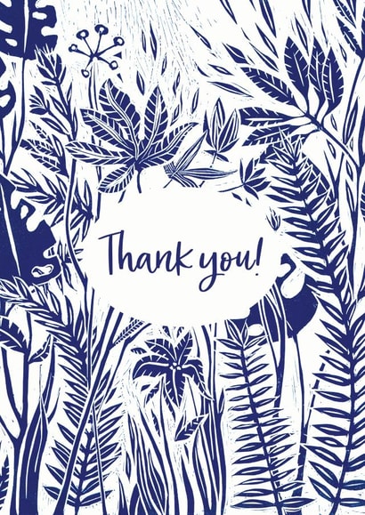 Thank you card - Blue design  created by Alexandra McGinn