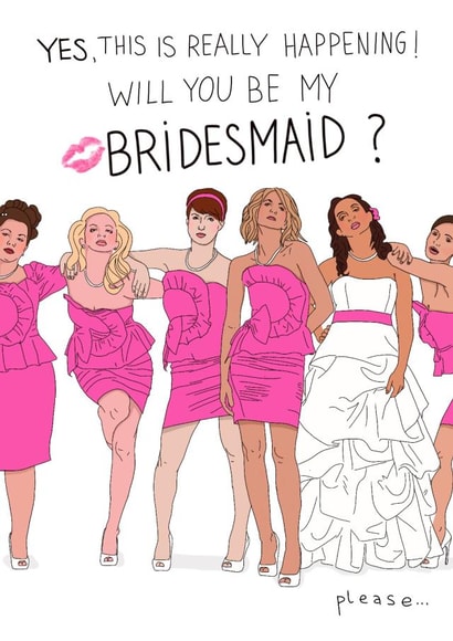 Bridesmaid film card - wedding created by Kasia Cards
