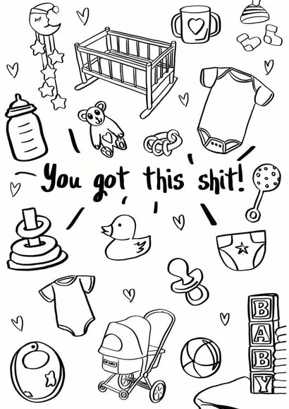 illustration friend New Baby Card 13967 created by Foggish