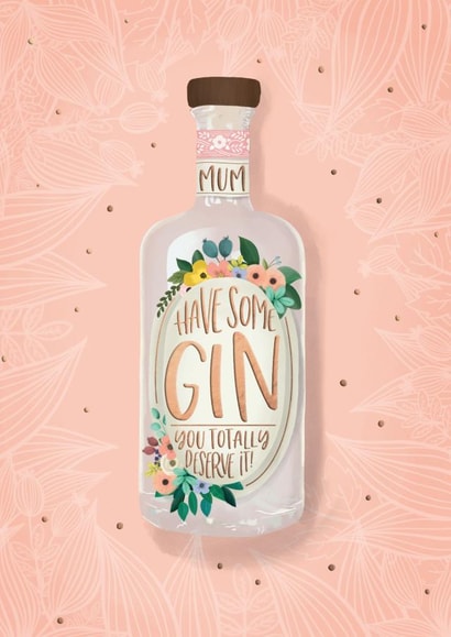 mum gin Mothers Day Card 26735 created by Claire Lefevre