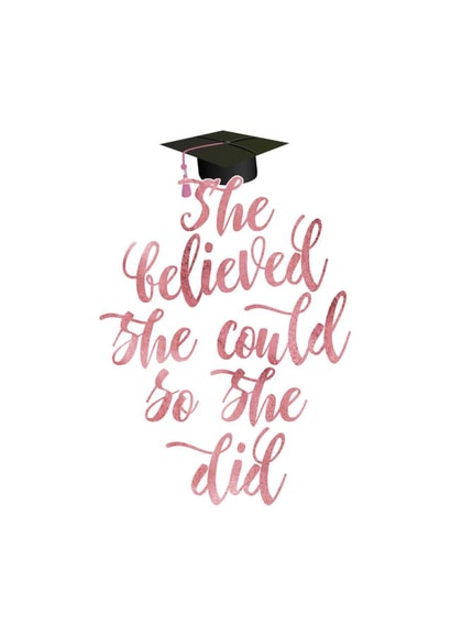 Believed she Graduation Card 14287 created by Cheshire Designs