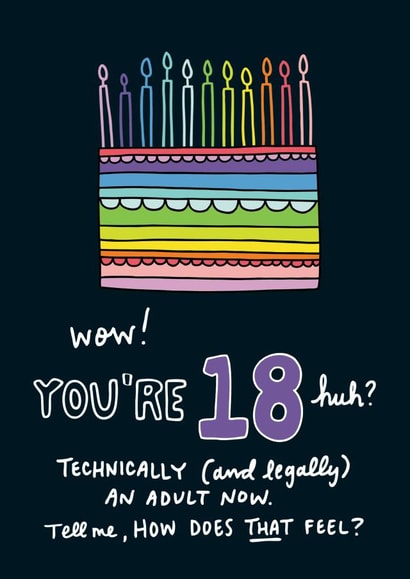 Rainbow Cake 18th Birthday Card created by Angela Chick