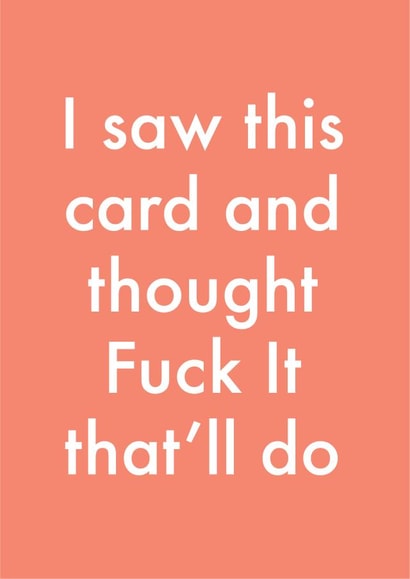 Fuck it Birthday Card 12807 created by OBJECTABLES