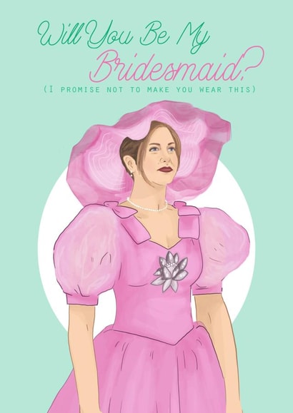 Rachel (FRIENDS) bridesmaid card created by Happy Rose