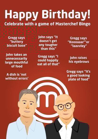 masterchef celebrate Birthday Card 3995 created by PaperJam Print Co.