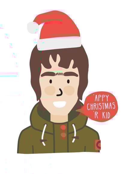 Funny Christmas Card - Oasis - Liam Gallagher created by Studio Boketto