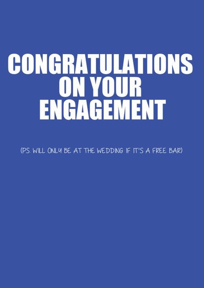 Free bar at the wedding - blue created by Randy Bugger Cards