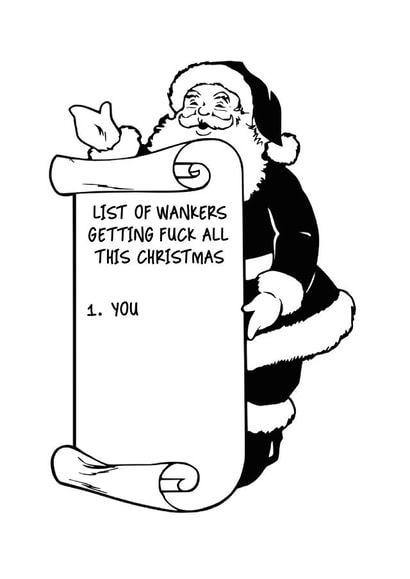 Rude Christmas Card - Wankers created by Pack a Punch Designs