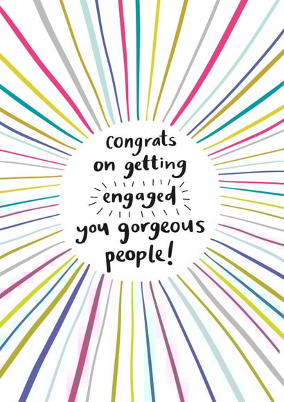 Colourful Engagement card - congratulations created by Jessica Hogarth