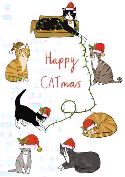 cat cute Christmas Card 2245 created by Just like Sophie