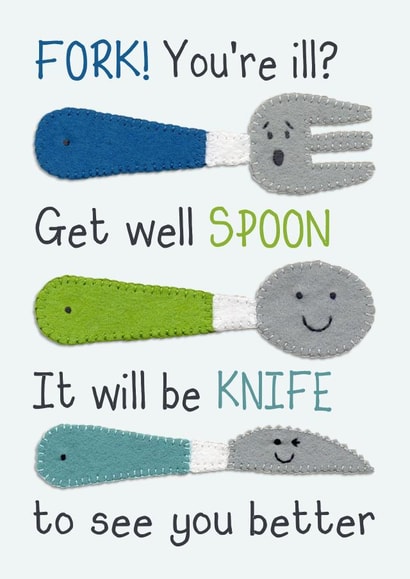 funny ill Get Well Card 12034 created by Presents Felt