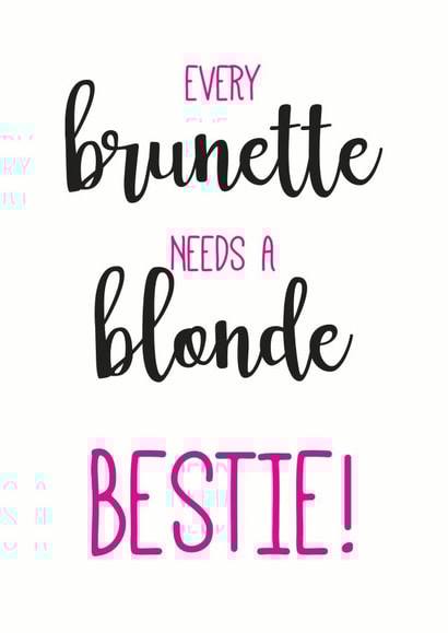 blonde brunette Birthday Card 12934 created by Different Design Co