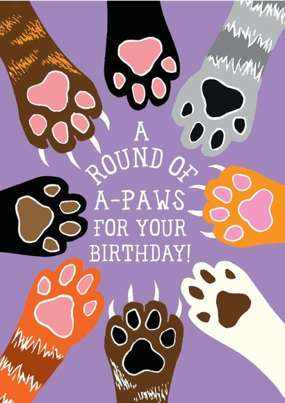 Funny Cat Paws Birthday Card created by Woah there Pickle