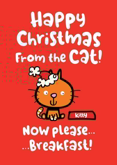 Cute Funny From the Cat Christmas Card created by Pink wink