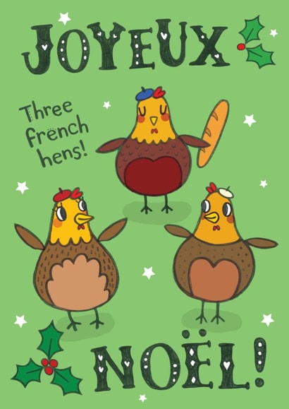 french hen Christmas Card 9999 created by Sarah-Anne Brown