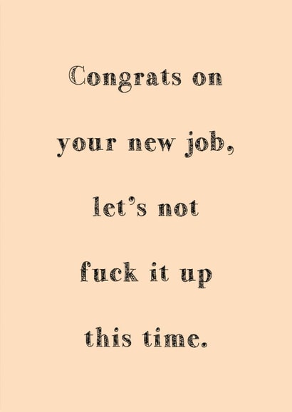 congrats your New Job Card 14365 created by Jessica Jayne Harney