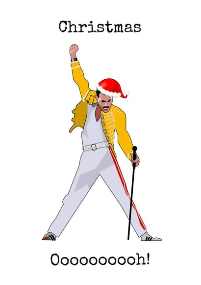 Queen freddie mercury Christmas Card 2649 created by Doodle Dot Design Co