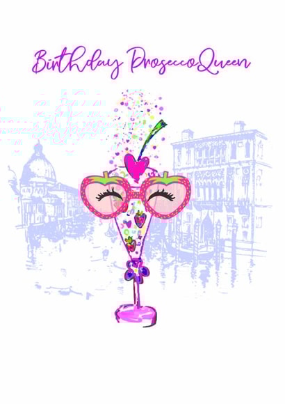 proseccoqueen birthday Card 24134 created by Marina B Designs