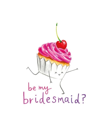 Be my bridesmaid? - Cute cupcake card created by Odd Socks