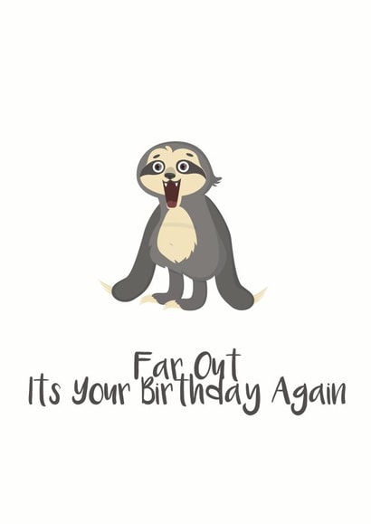 Sloth cheeky Birthday Card 11300 created by Zipadeedoodle