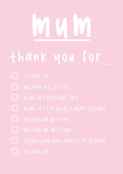 mum funny Mothers Day Card 29450 created by Rumble Cards