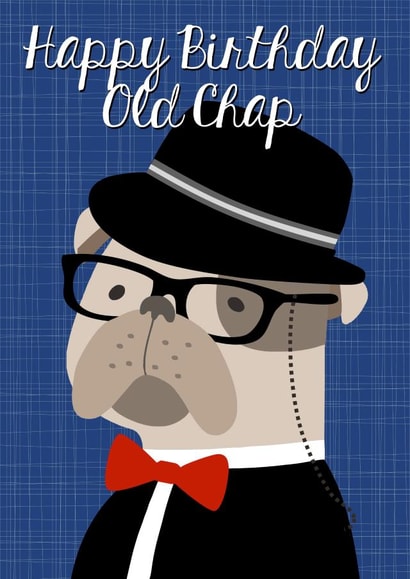 Bulldog Frenchie Birthday Card 9166 created by The Grumpy Pug