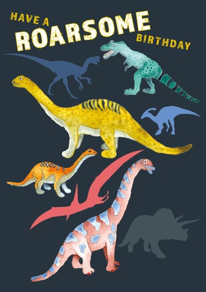 Dinosaur dino Birthday Card 1513 created by DECKLED EDGE LTD