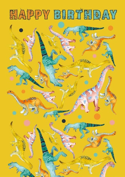 Dinosaur Child Birthday Card 1514 created by DECKLED EDGE LTD
