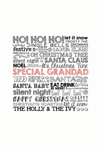 grandad handwritten Christmas Card 12777 created by Little Red Cherry