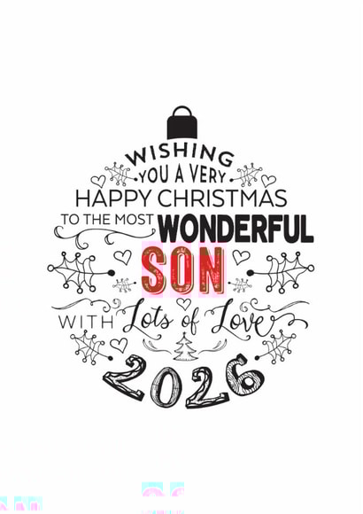 To The Most Wonderful Son - 2026 Wishing You A Very Happy Christmas Card created by Little Red Cherry