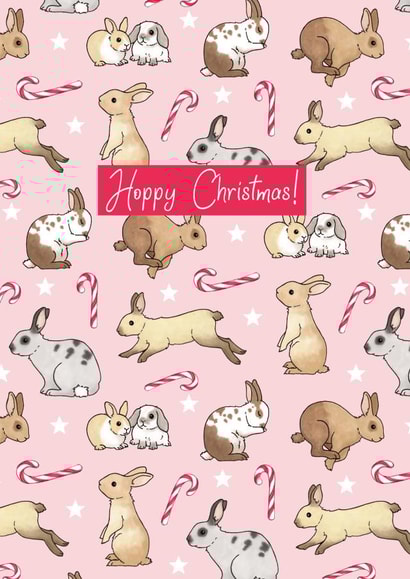 rabbit bunny Christmas Card 28517 created by Hazel Fisher Creations