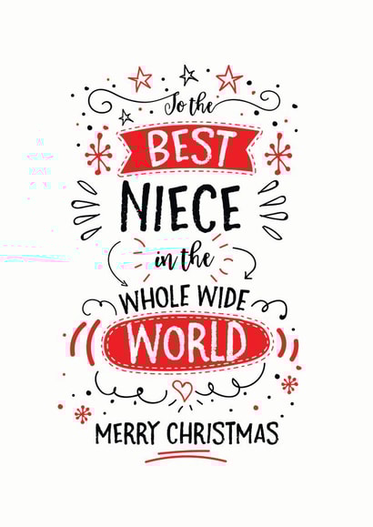 Best niece in the whole world Christmas card created by Little Red Cherry