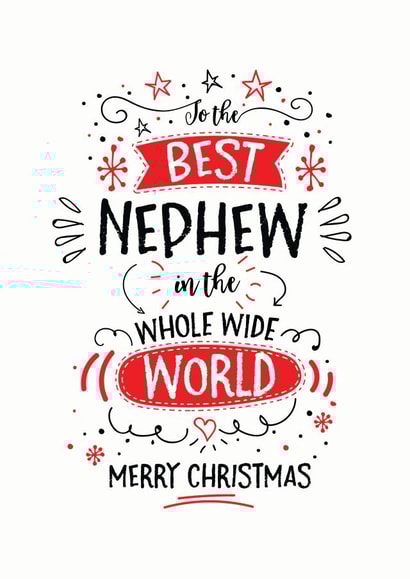Best Nephew in the whole wide world Christmas card created by Little Red Cherry