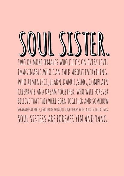 Soul Sisters greeting card created by Keepseyshop