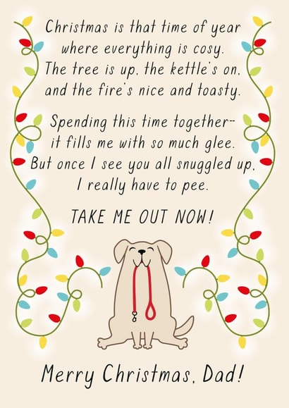 Funny Christmas Card - From The Dog - Lights created by Chelsey Adams